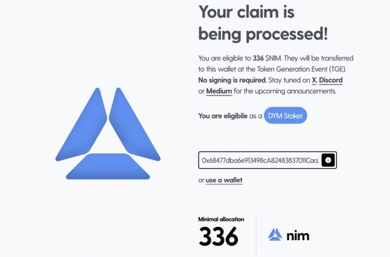 NIM Network Distributes Tokens to DYM Stakers in Latest Airdrop